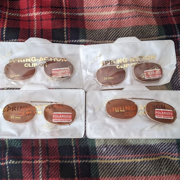 Spring - action clip-on sunglasses polarized UV 400 50mm - Picture 1 of 4